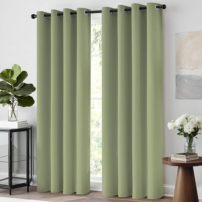 Yakamok Light Blocking Blackout Curtains Thermal Insulated Room Darkening Drapes - Image 2