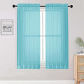 OWENIE Sheer Aqua Curtains for Bedroom Living Room 63 Inch Length 2 Panels Set by OWENIE