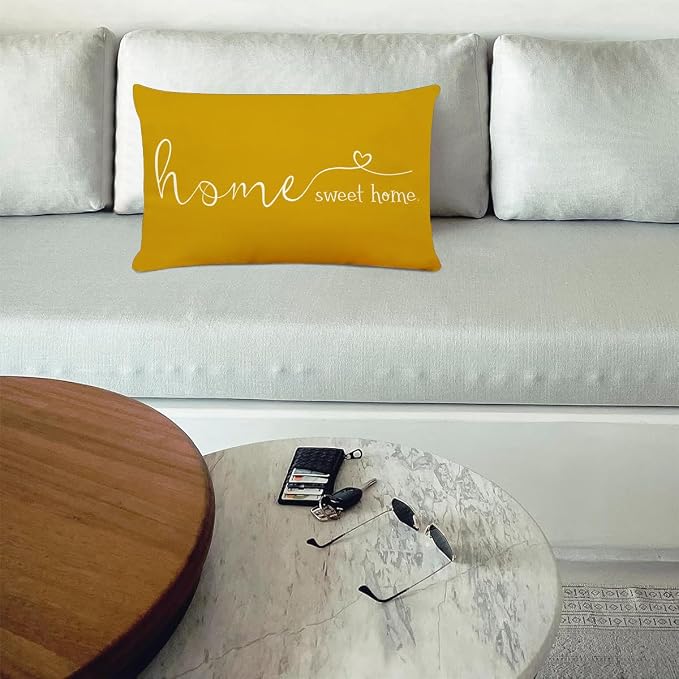 MFGNEH Home Sweet Home Quotes Farmhouse Pillow Covers 12x20 Inch, Decorative - Image 3