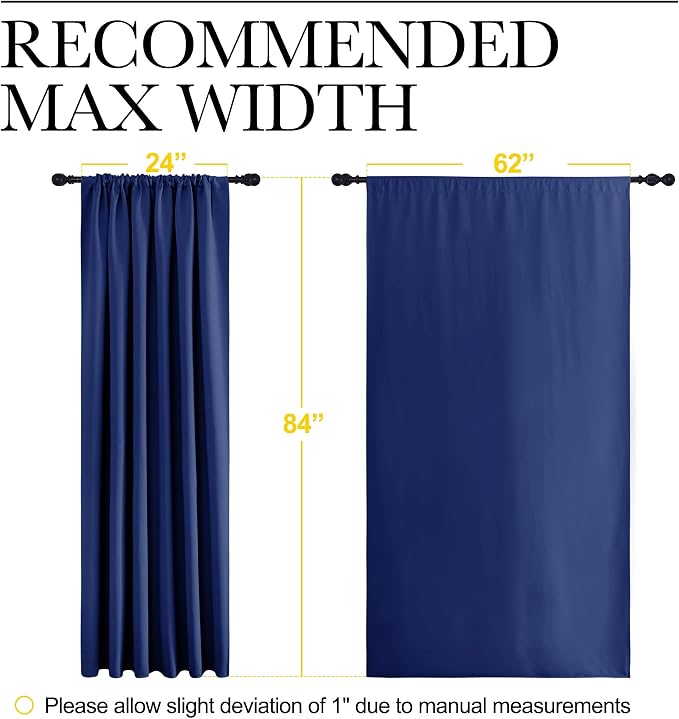 NICETOWN 2 Panels Blackout Curtains, Rod Pocket Thermal Insulated Drapes 84 - Image 6
