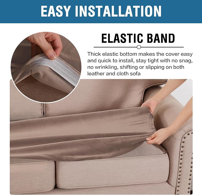 H.VERSAILTEX Velvet Stretch Individual Couch Cushion Cover Plush Cushion - Image 4