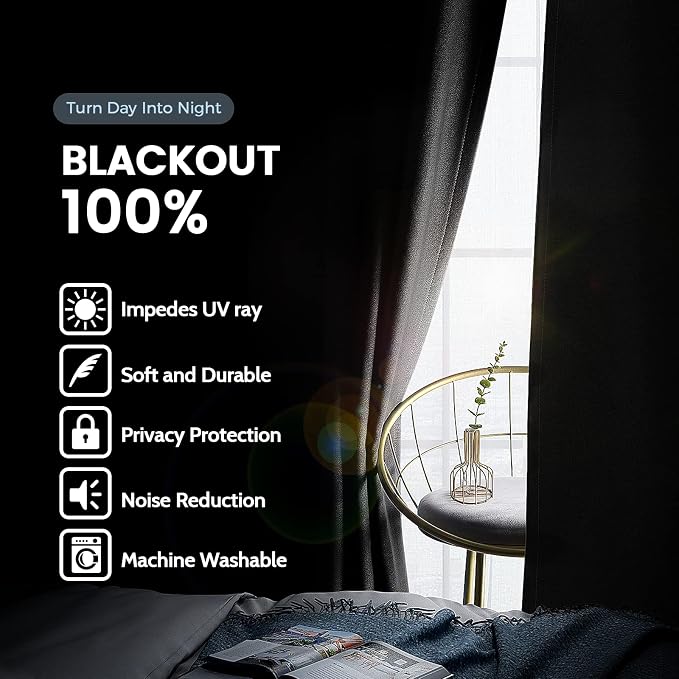 SimpleHome 100% Blackout Curtains - Image 2