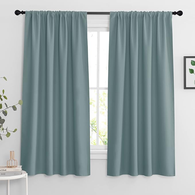 RYB HOME Blackout Curtains for Bedroom Living Room 63 inches Long, Thermal by RYBHOME