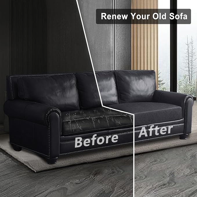 Leather Look Couch Cushion Covers Sofa Seat Slipcovers Sets Couches Furniture - Image 7