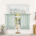 LAMIT Short Window Linen Curtains 36 Inch Length 2 Panels, Light Sage Light by LAMIT