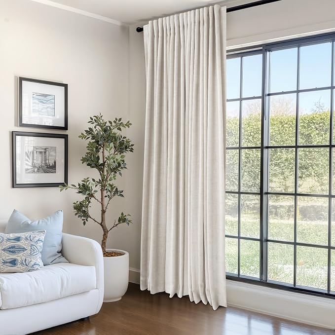 100% Blackout Shield Linen Blackout Sliding Door Curtains - Image 6