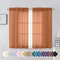 Aiyufeng Orange Sheer Curtains 45 inches Long, Short Kitchen Window Treatment by Aiyufeng