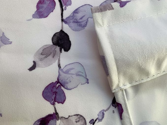 Watercolor Purple Leaves Window Valance - Image 4