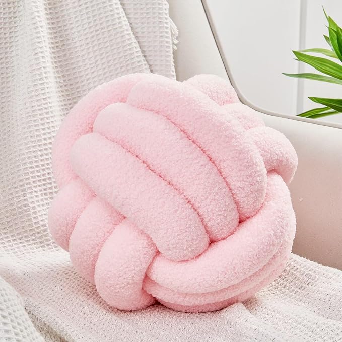 Uvvyui Knot Pillow Ball, Soft Home Decorative Pillows, Round Throw Pillow by Uvvyui