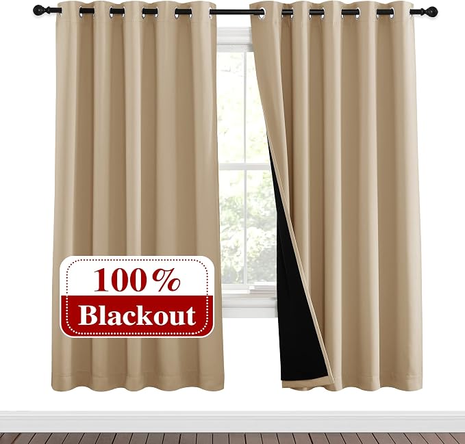 NICETOWN Living Room Completely Shaded Draperies, Privacy Protection & Noise by NICETOWN