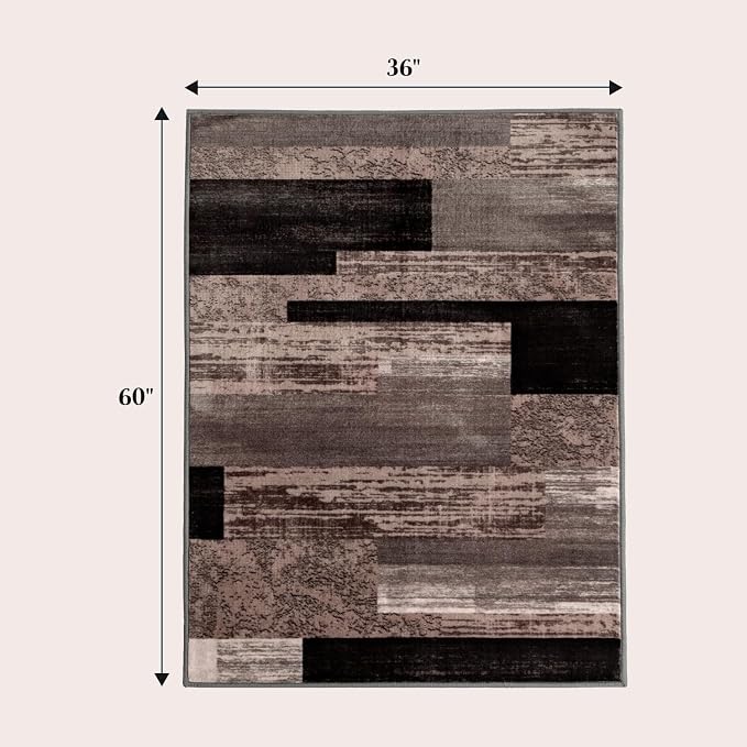 LIANLAM 3x5 Washable Area Rugs for Living Room and Bedroom, Vintage Checkered - Image 2