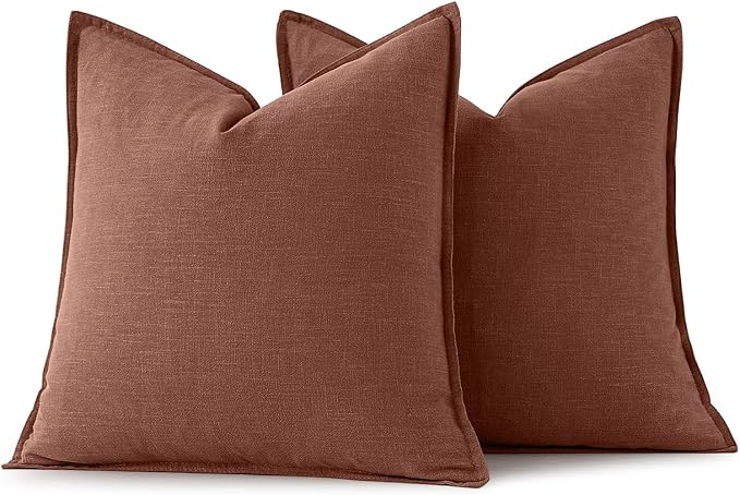 MIULEE Decorative Linen Pillow Covers 20x20 Inch Autumn Glaze | Boho Farmhouse​ - Image 6