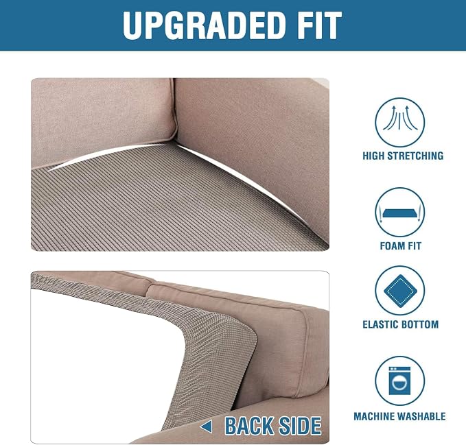H.VERSAILTEX Super Stretch Individual Seat Cushion Covers Sofa Covers Couch - Image 6