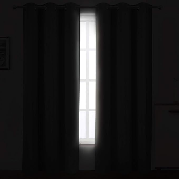 LEMOMO Grey Thermal Blackout Curtains/38 x 84 Inch/Set of 2 Panels Room - Image 3