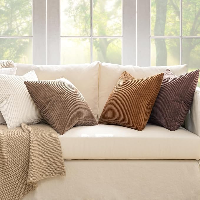 MIULEE Boho Farmhouse Throw Pillow Covers 24x24 Inch Set of 4 Rustic Mordern - Image 5