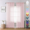 Lecloud Blush Pink Sheer Curtains 84 Inches Long 2 Panels Set, Light Filtering by Lecloud