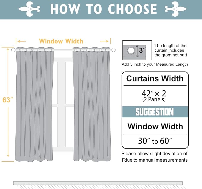 ChrisDowa Blackout Curtains 63 inches Long - Image 5