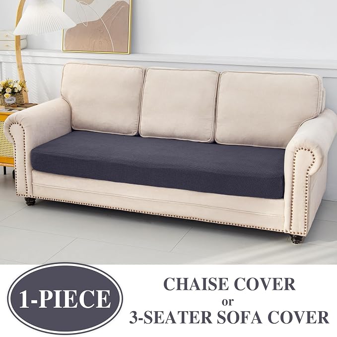 Chaise Couch Cushion Cover Washable Separate Seat Stretch Sectional Sofa - Image 3