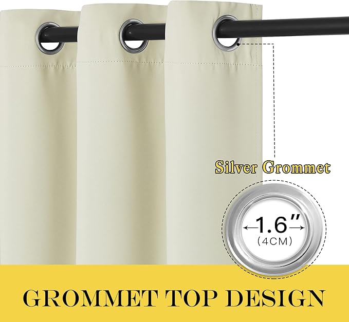 NICETOWN Room Darkening Beige Curtains - Image 2