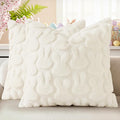 decorUhome Easter Bunny Pillow Covers 16x16 Inch Set of 2, Soft Plush Faux Wool by decorUhome