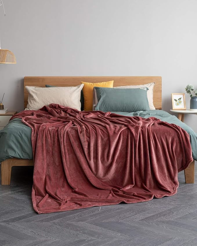 KMUSET Fleece Blanket Twin Size Coral Lightweight Super Soft Cozy Luxury Bed - Image 3