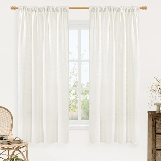 LAMIT Faux Linen 63 Inch Curtains by LAMIT