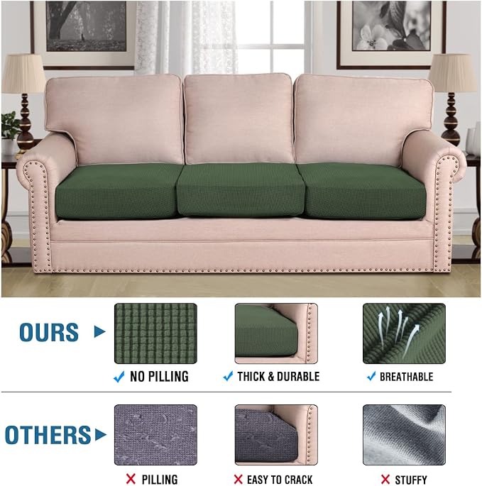 H.VERSAILTEX Super Stretch Couch Cushion Covers Sofa Cushion Slipcovers - Image 5
