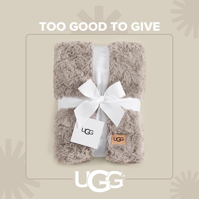 UGG Adalee Faux Fur Throw Blanket, Luxury Cozy Fluffy Blanket - Image 5