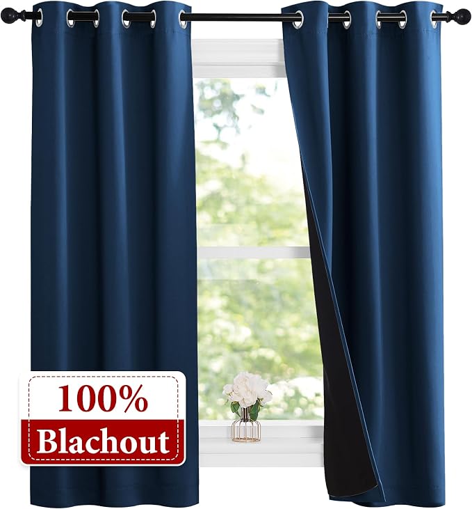 NICETOWN 100% Blackout Short Curtains - Image 2