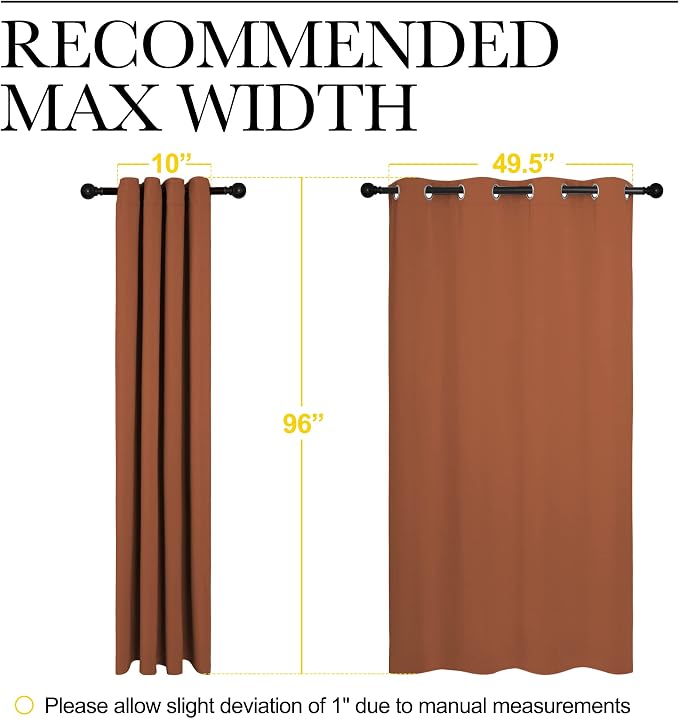 NICETOWN Burnt Orange Blackout Curtains - Image 7