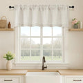 OVZME Natural Valance for Windows, Light Filtering Faux Linen Textured Small by OVZME