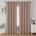CUCRAF Khaki Blackout Curtains 90 inch Length 2 Panels Set, Rod Pocket Room by CUCRAF