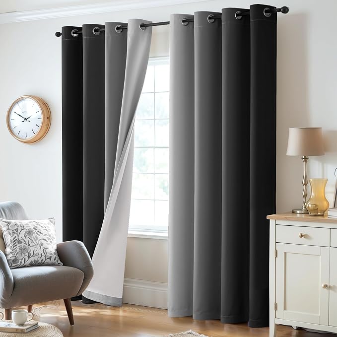 Yakamok 100% Blackout Curtains 84 Inch Length 2 Layers, Light Blocking Thermal - Image 6