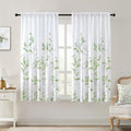 HOMEIDEAS Non-See-Through Sage Green and White Privacy Sheer Curtains 52 X 63 by HOMEIDEAS