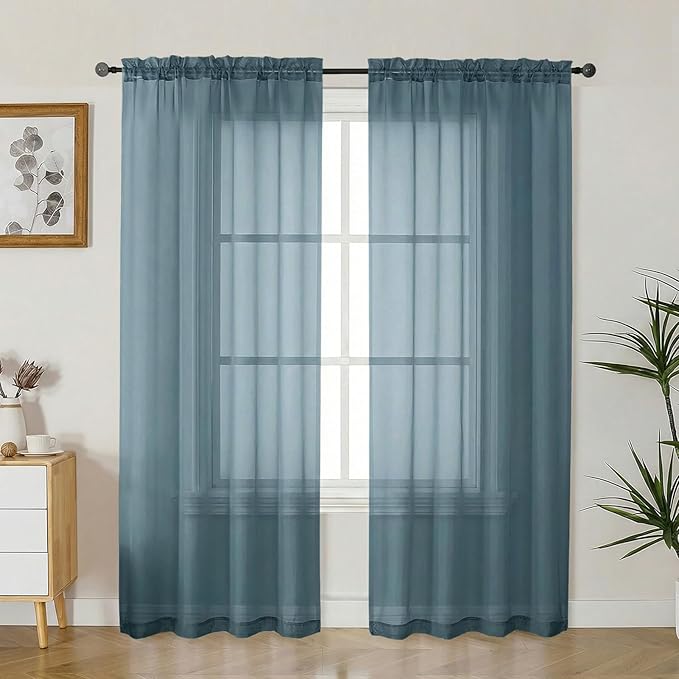 Gwine Sheer Curtains 72 Inch Length by Gwine