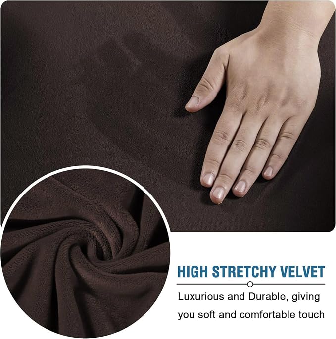 H.VERSAILTEX Modern Velvet Plush 4 Piece High Stretch Sofa Slipcover Sofa Cover - Image 5