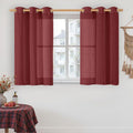 LAMIT Red Linen Curtains 40 Inches Long by LAMIT