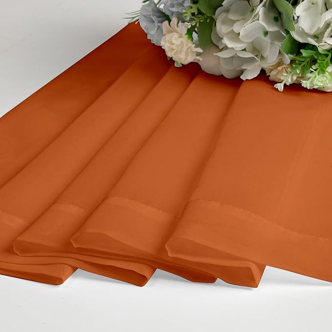 Lecloud Orange Sheer Curtains 90 Inches Long 2 Panels, Light Filtering Voile - Image 7