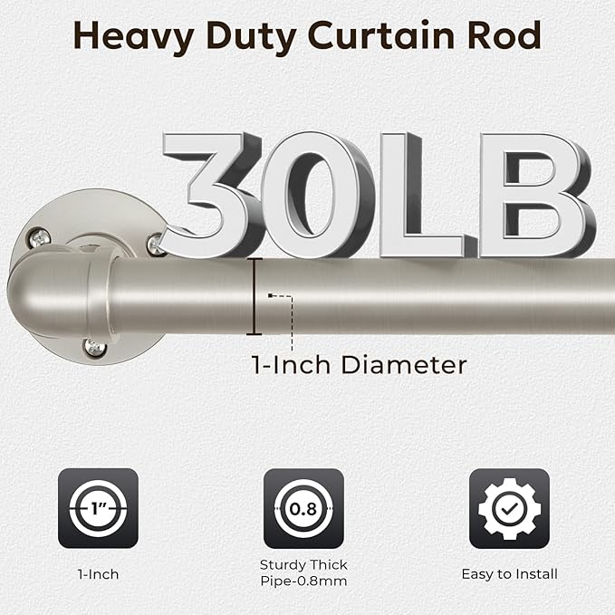 Zeerobee Curtain Rods for Windows 48 to 84, 1 Inch Industrial Wrap Around - Image 4