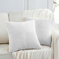 Fancy Homi 2 Packs Pure White Decorative Throw Pillow Covers 18x18 Inch by Fancy+Homi