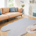 ORINOVA Grey Faux Rabbit Washable Furry Fur Area Rugs by ORINOVA