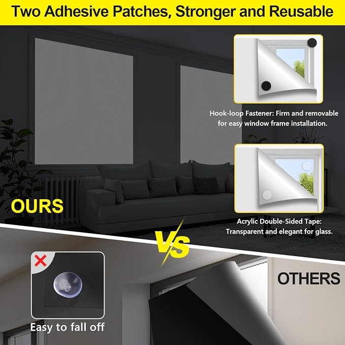 FADOTY Cuttable Blackout Shades Fabric Sheet, Portable 100% Black Out Window - Image 3
