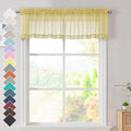 OVZME Mustard Yellow Half Window Sheer Curtains, Modern Top Dual Rod Pocket by OVZME