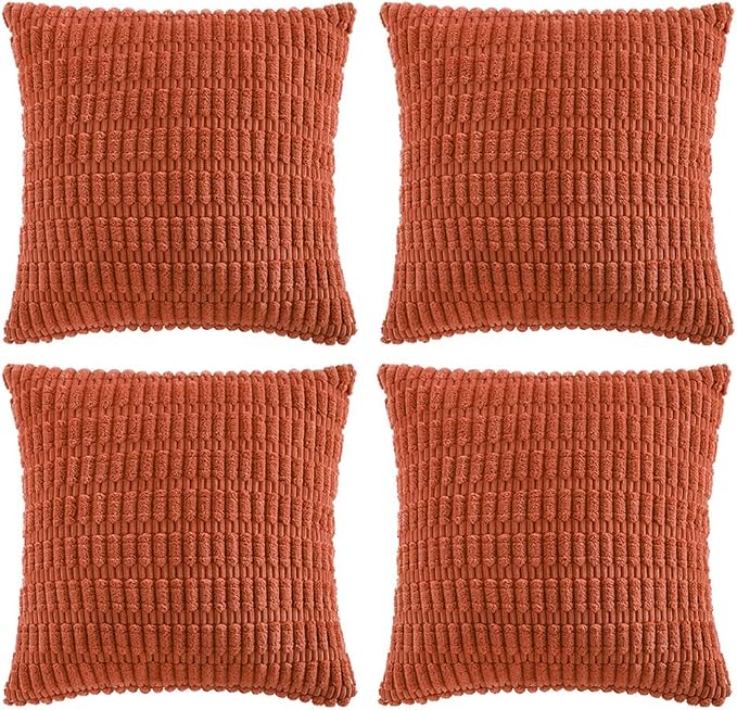 Fancy Homi 4 Packs Boho Burnt Orange Fall Decorative Throw Pillow Covers 20x20 by Fancy+Homi
