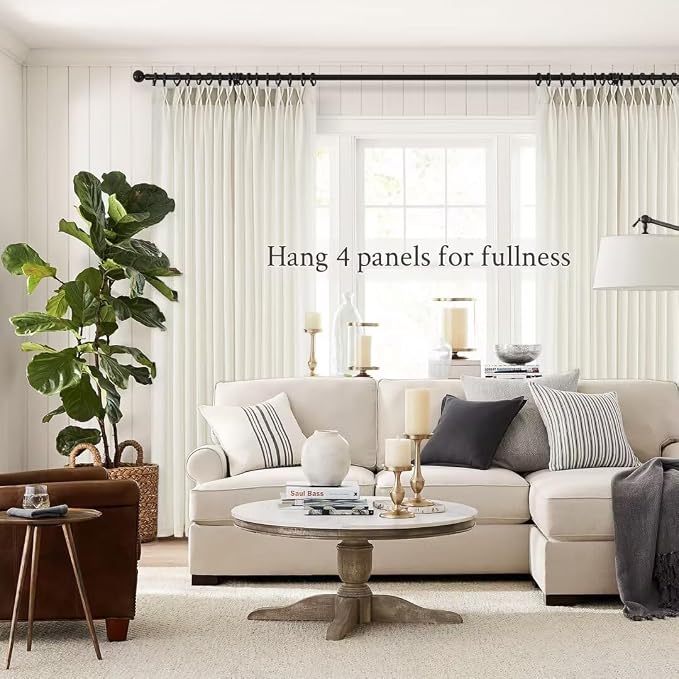 Topfinel Natural Pinch Pleated Linen Curtains 84 Inch Length 2 Panels - Image 6