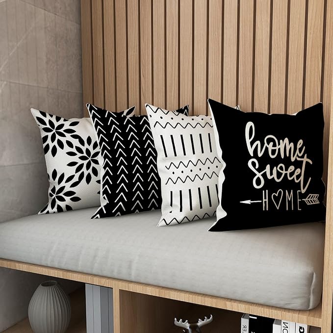 YCOLL Pillow Covers 20x20 Set of 4, Modern Sofa Throw Pillow Cover, Decorative - Image 2