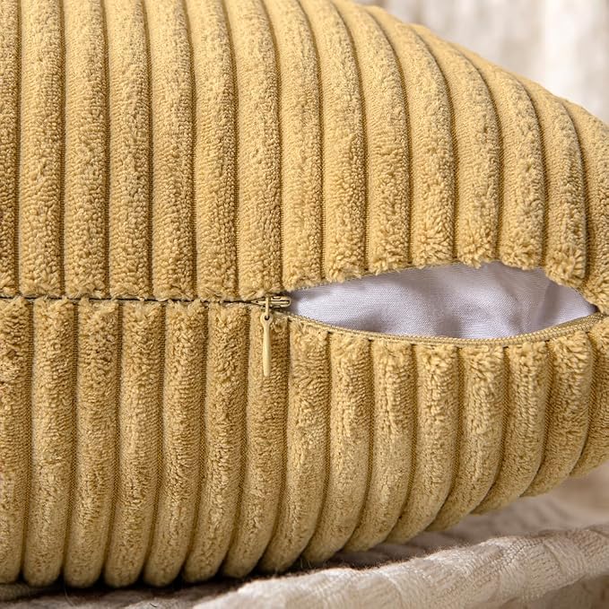 MIULEE Khaki Decorative Throw Pillow Covers 18x18 Inch - Image 3