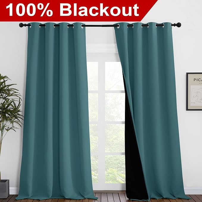NICETOWN 100% Blackout Blinds, Laundry Room Decor Window Treatment Curtains - Image 2