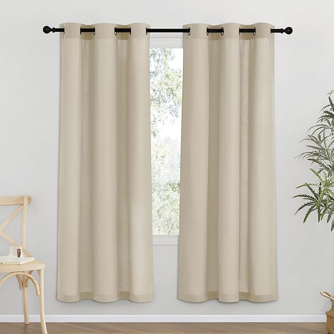 NICETOWN Angora Thick Linen Curtains 72" Length, Grommet Privacy Window by NICETOWN