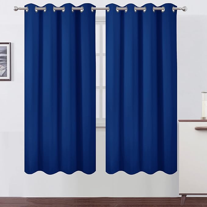 LEMOMO Blackout Curtains 52 x 72 inch/Royal Blue Curtains Set of 2 by Lemomo